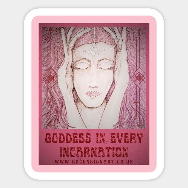 Goddess In Every Incarnation Sticker by WWW.ASCENSIONART.CO.UK